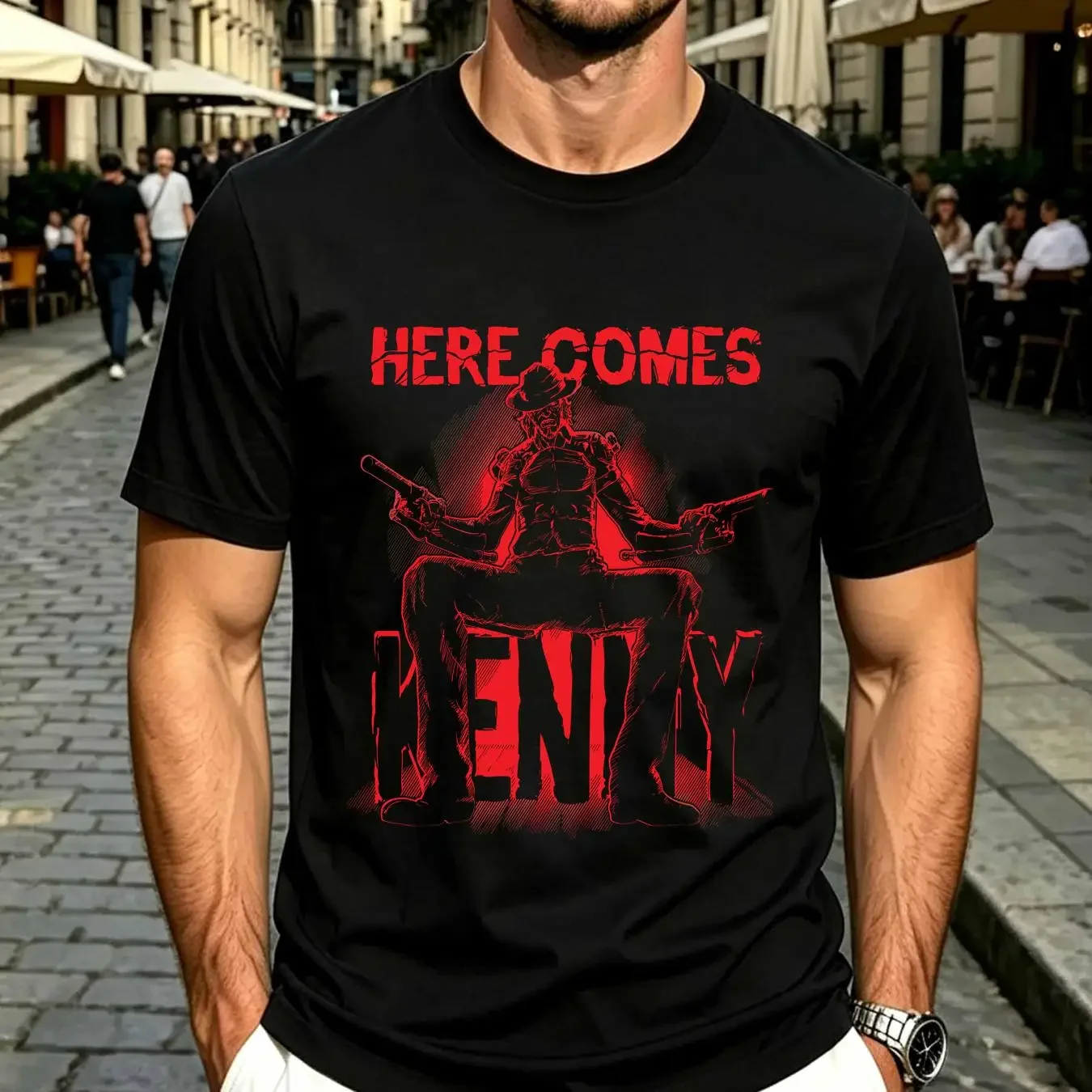 washed T Shirt NWT Kenny Ackerman Here Comes Cool Man  vintage Washed streetwear Top For Everyday Wear Unisex Soft Casual