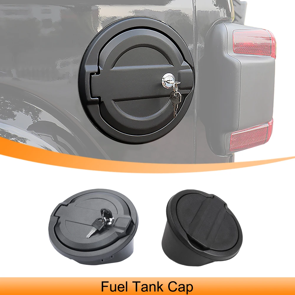 

Car Gas Tank Cap Locking Fuel Door with Key for Jeep Wrangler JL Gladiator JT 2018-2023 Fuel Tank Cover Exterior Accessories