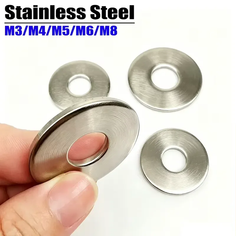 100Pcs Stainless Steel M3 M4 M5 M6 M8 Slot Flat Washer Precise Shims Thick Plain Gasket Pad Sheet Metal Collar for 3D Printer