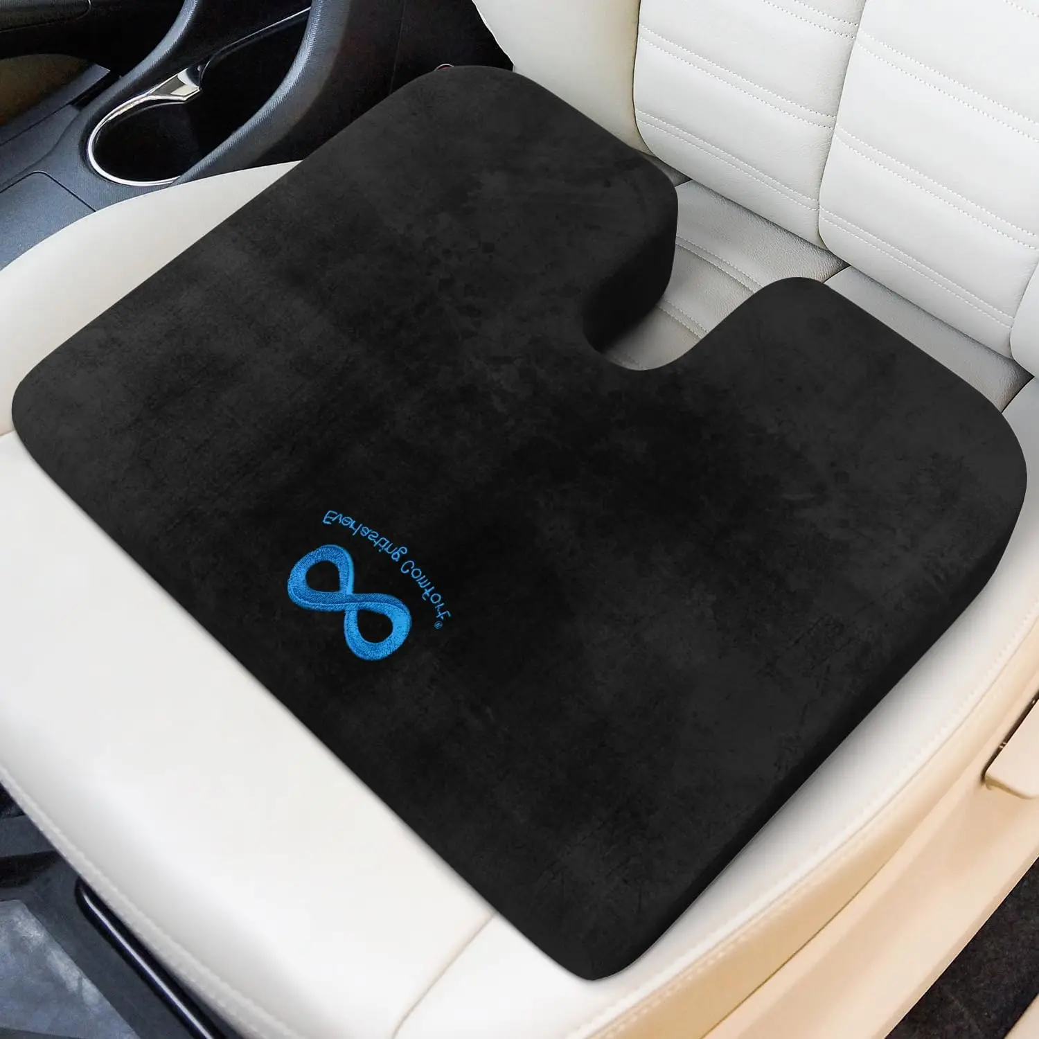 

Memory Foam Car Seat Cushion for Driving, Office & Travel - Non-Slip, Washable Cover, Back Pain Relief