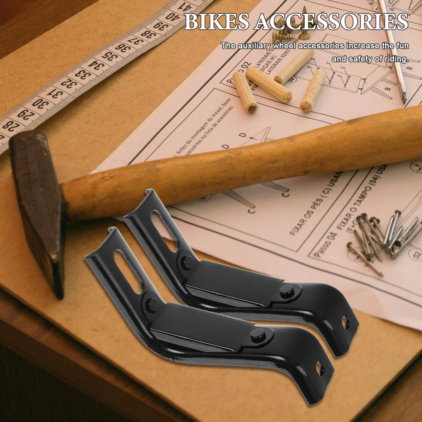 

2pcs Bike Training Wheels Bracket Metal Stabilizer For Kids Adjustable Auxiliary Balance Wheel Support Bar Durable Scooter