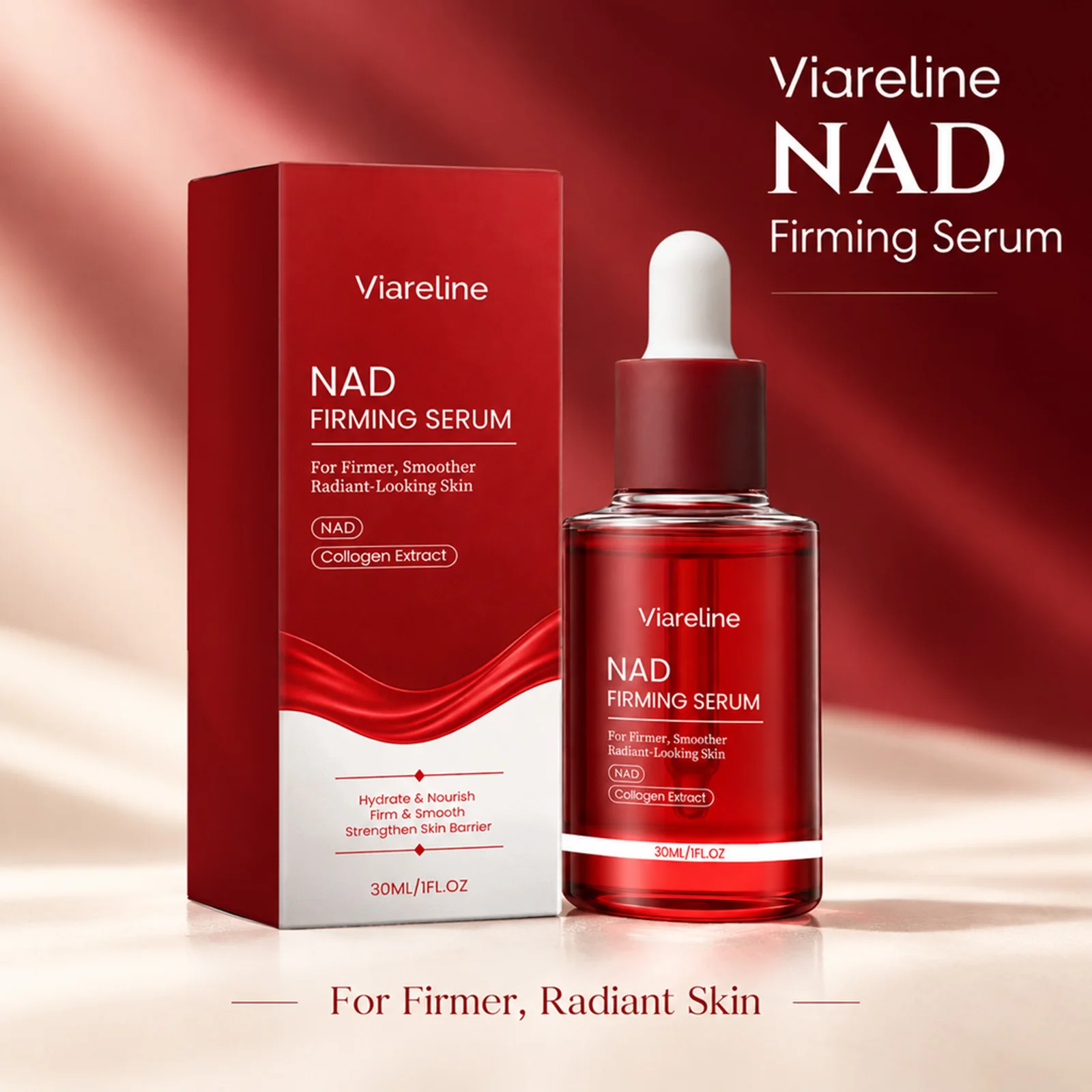 NAD+ & Kollagen Straffendes Serum Feuchtigkeitsspendende Nährende Gesichtsessenz Glatte Hautbarriere Aufhellend Gleichmäßiger Hautton Koreanische Hautpflege