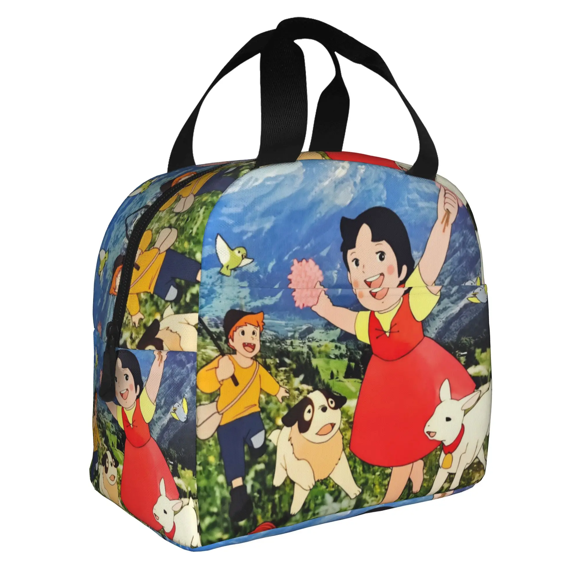 

Anime Heidi Girl Of The Alps Comic Cartoon Insulated Lunch Bag for Work School Leakproof Thermal Cooler Bento Box Women Men