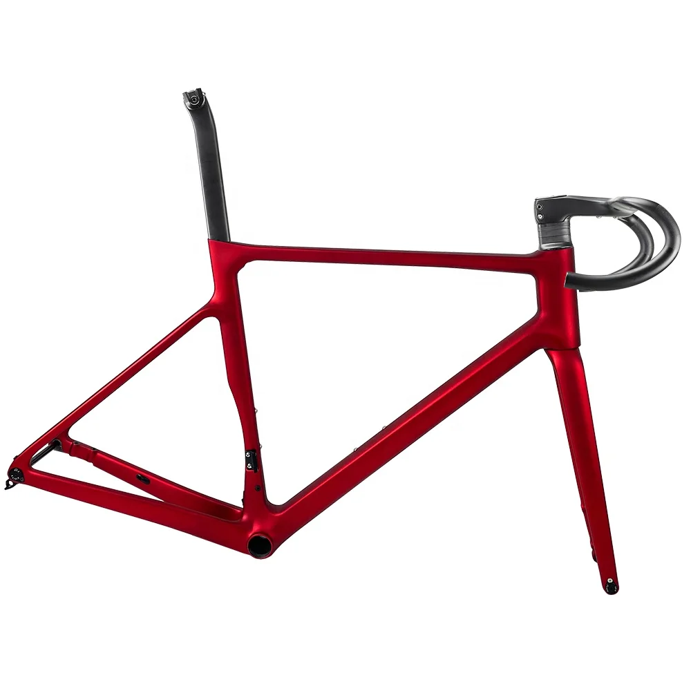 Custom Paint Frame Toray T1100 Carbon Fiber Flat Mout Disc Brake Climbing Bike Frame Di2 and Mechanical Aero Road Bicycle Frame