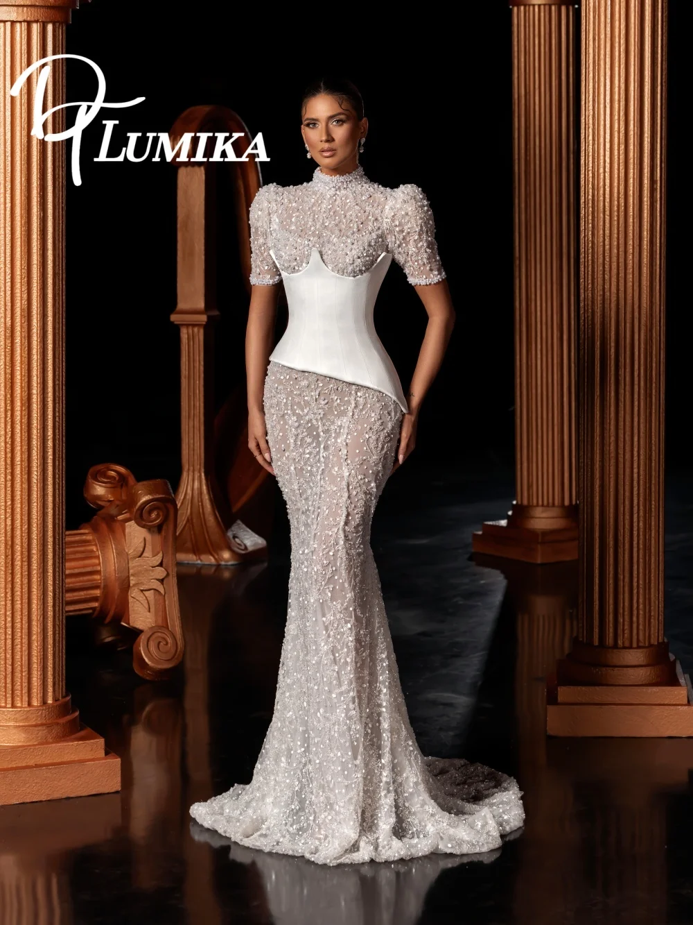 Enchanting Short Sleeve Wedding Dress 2026 Exquisite Beaded Bridal Dress Charming A Line Bridal Gown For Wedding Party