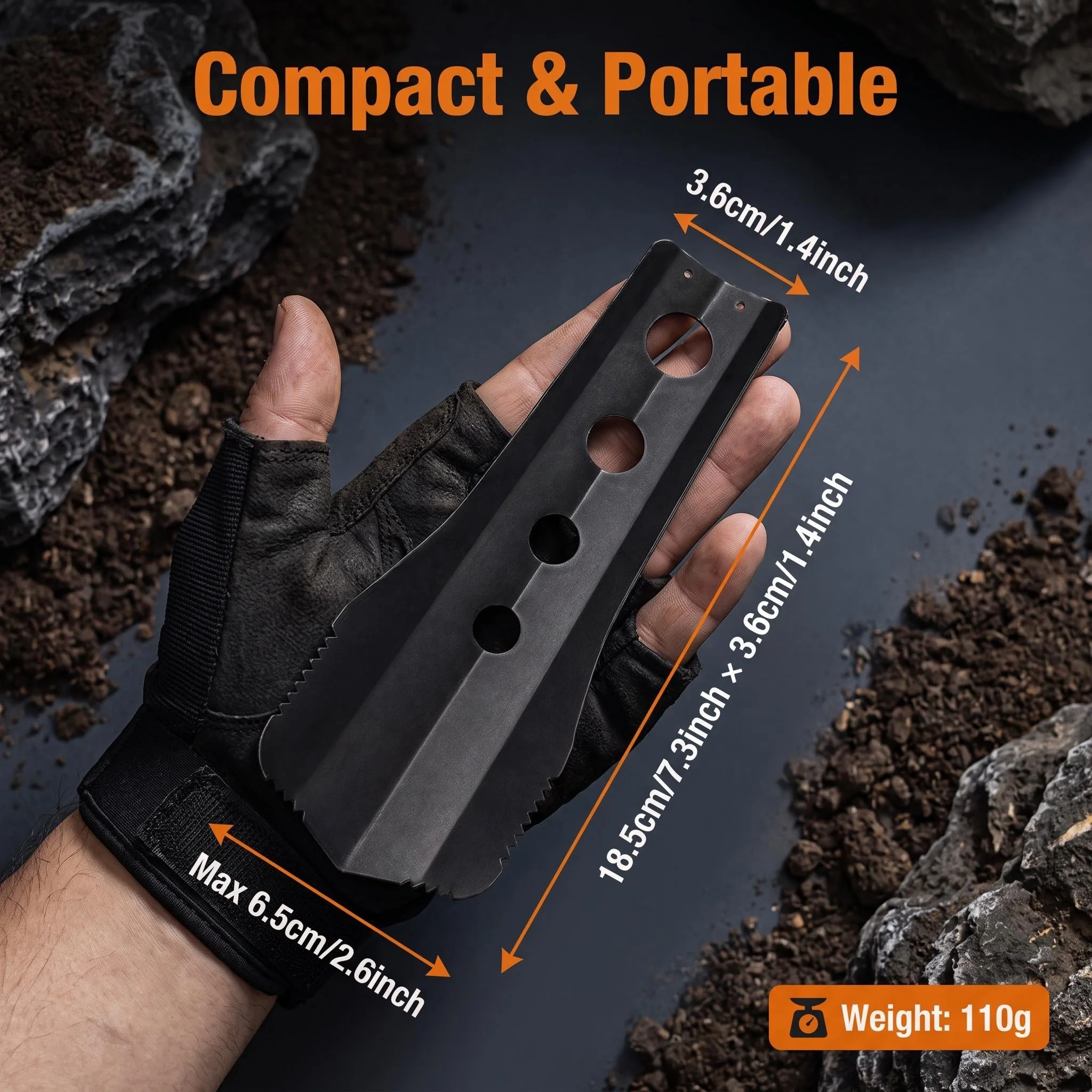 2個入り多機能キャンプ用シャベル、炭素鋼製ポータブルハンドト - Garden Hand Trowel のレビューと価格