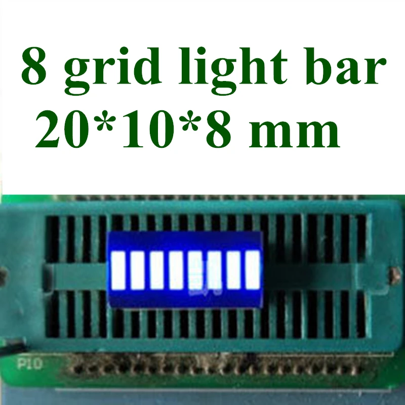 20PCS 20*10mm light bar 8 grid digital tube Red Green Blue Yellow White LED digital light bar 10 segment LED light bar display