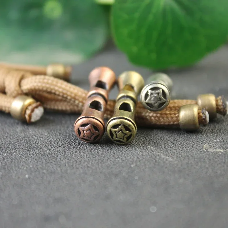 4mm Double Hole Brass Paracord Spacer Beads DIY Umbrella Rope Woven Bracelet Accessories Metal  Outdoor Tool Lanyard Pendants