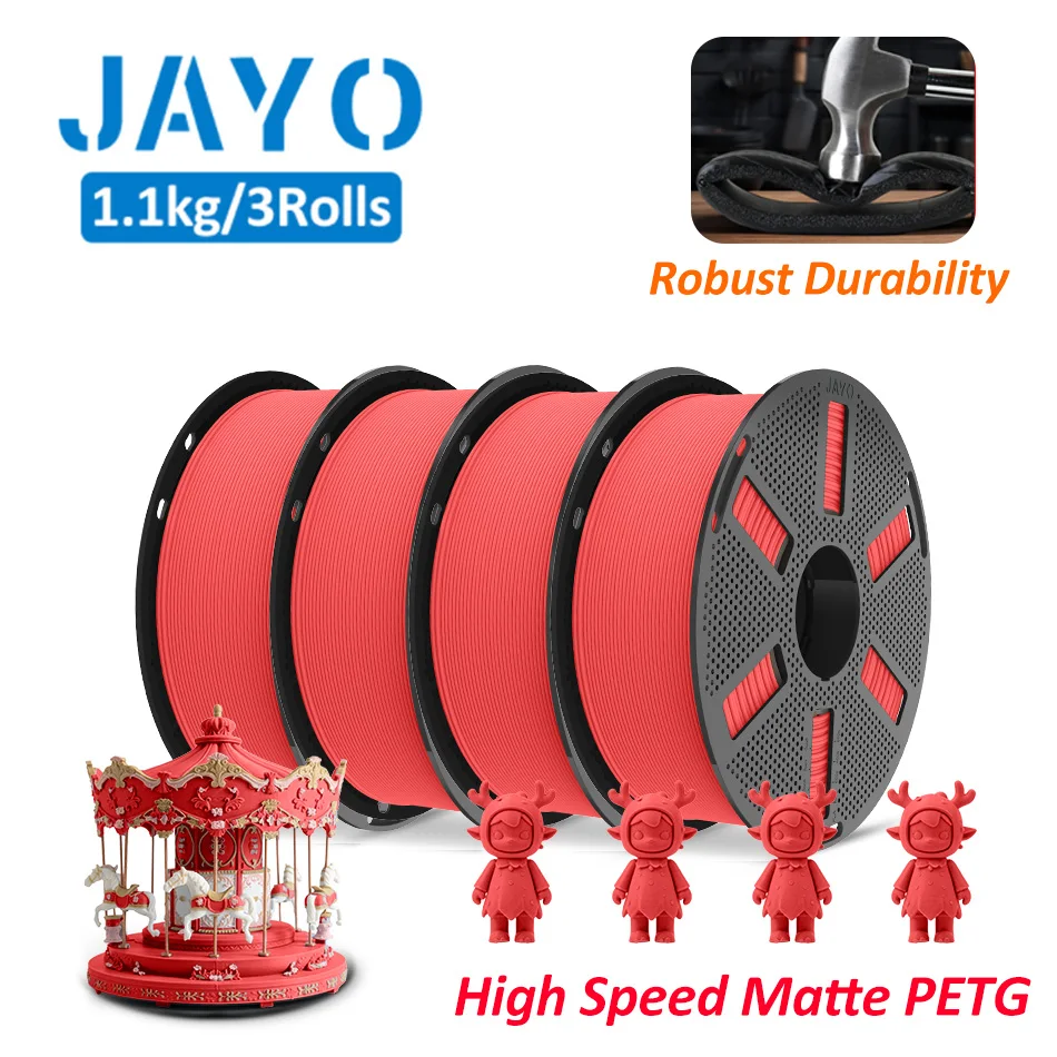 JAYO PLA + / TPU / SILK / PLA Filament 5 Rollen/Set 3D-Drucker-Filament Robustes 3D-Druckmaterial für FDM Ohne Verheddern