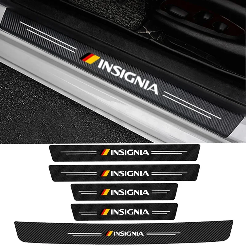 for Opel Insignia Logo Car Anti Scratch Strip Rear Trunk Door Sill Protector Sticker Carbon Fiber Threshold Bumper Cover Styling