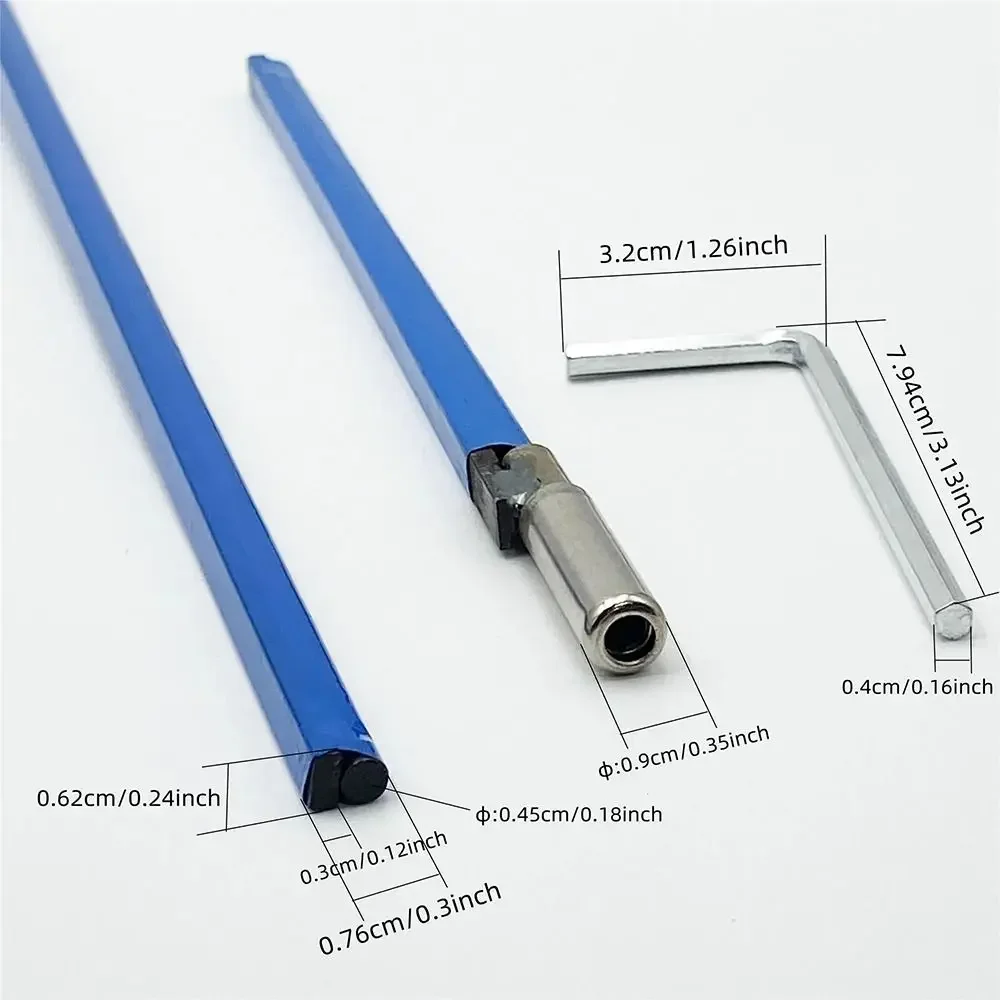 1Set with Hex Wrench Guitar Truss Rod 22-63cm Multi-specification Guitar Adjustment Bar Metal Two-way Blue Adjustment Lever