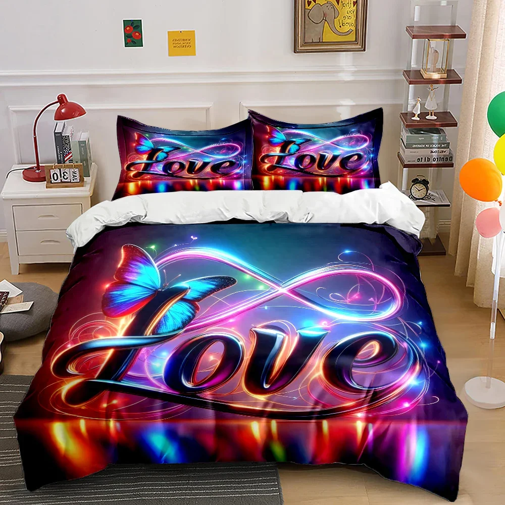 3PC Fantasy Love Art Print Bedding Set Duvet Cover 1 Duvet Cover Adult and Children Bedding Set Luxury for Gifts