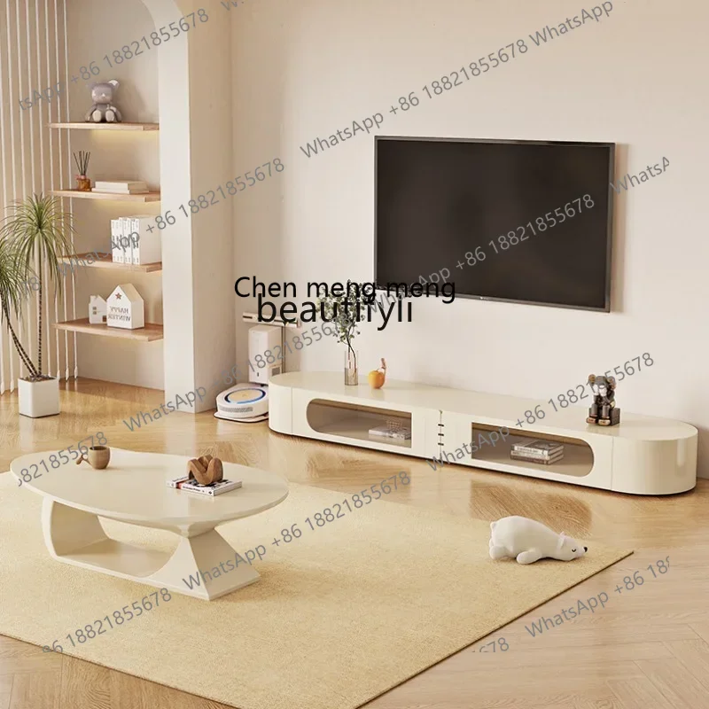 

cc182R11 Coffee Table TV Stand Combination Cream Style Simple Modern Living Room Home Small Apartment furniture drawer furnitur