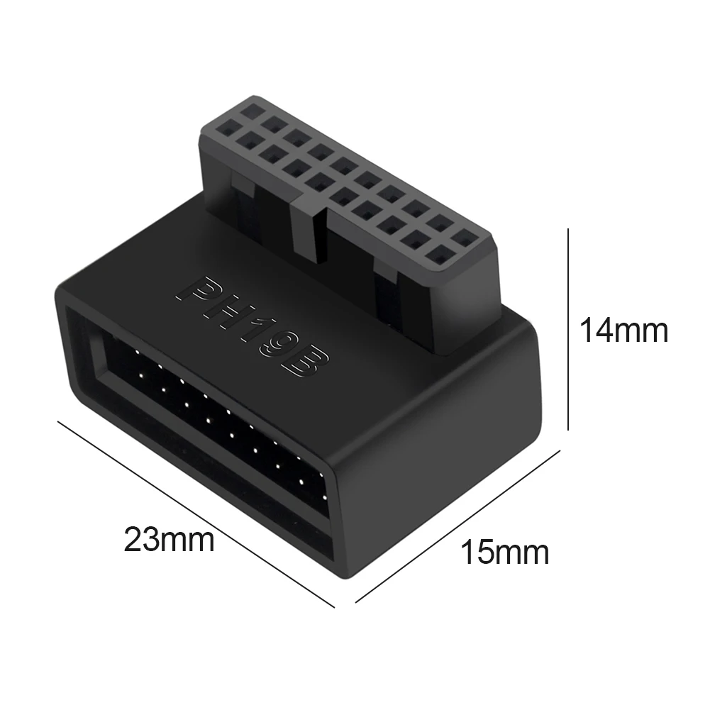 Adapter Gniazda Płyty Głównej USB 3.0 19P/20P 90 Stopni Konwerter Komputerowy Akcesoria Komputerowe