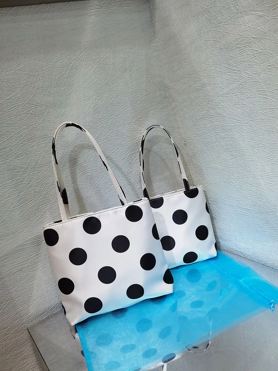 

2025 new handbag for women Korean satin tote bag dot small niche Bucket bag Fashion female Shoulder Underarm bag