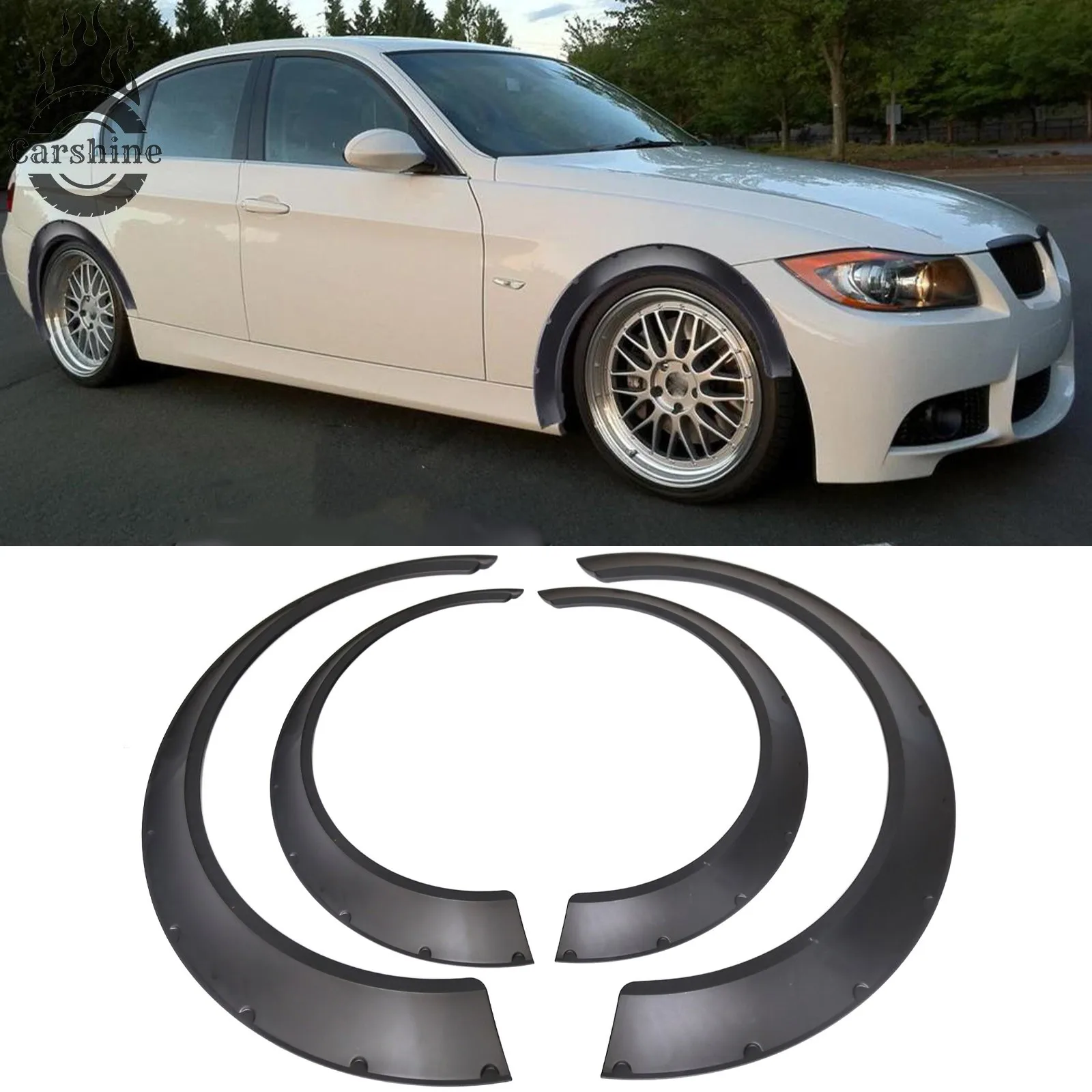 

4.5" Car Fender Flares Mudguard Wheel Arches Extra Wide Kit For BMW 335i 2007