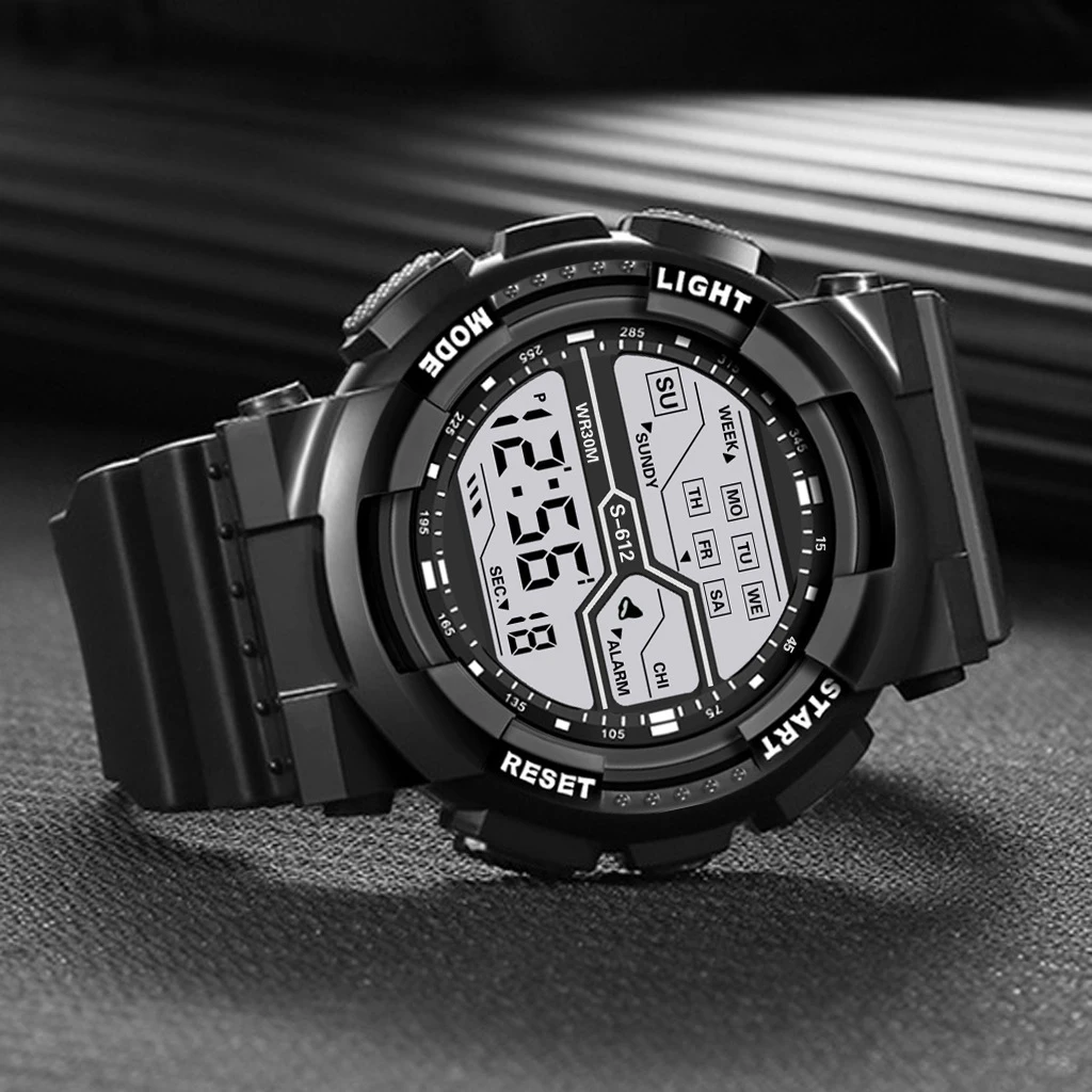 Sports Digital Electronic Watch 55mm Large Dial Sport Watch Outdoor Multifunction Watches Clock for Men Teen Student