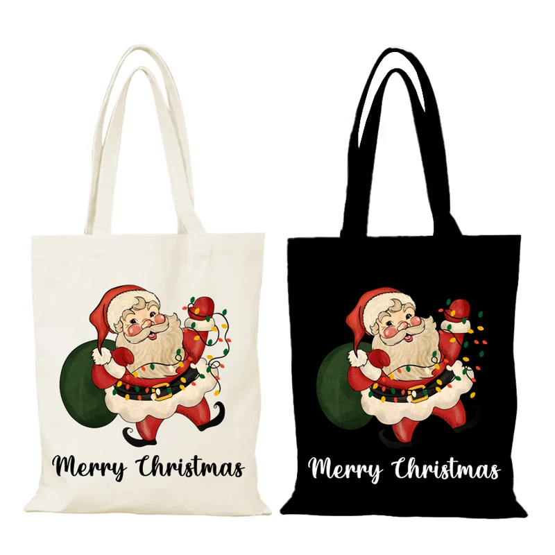 New Year Gift Personalized Bag Merry Christmas Women's Shoulder Bag Lady Bags Sac De Courses Handbags Tote Eco Shopper Woman the