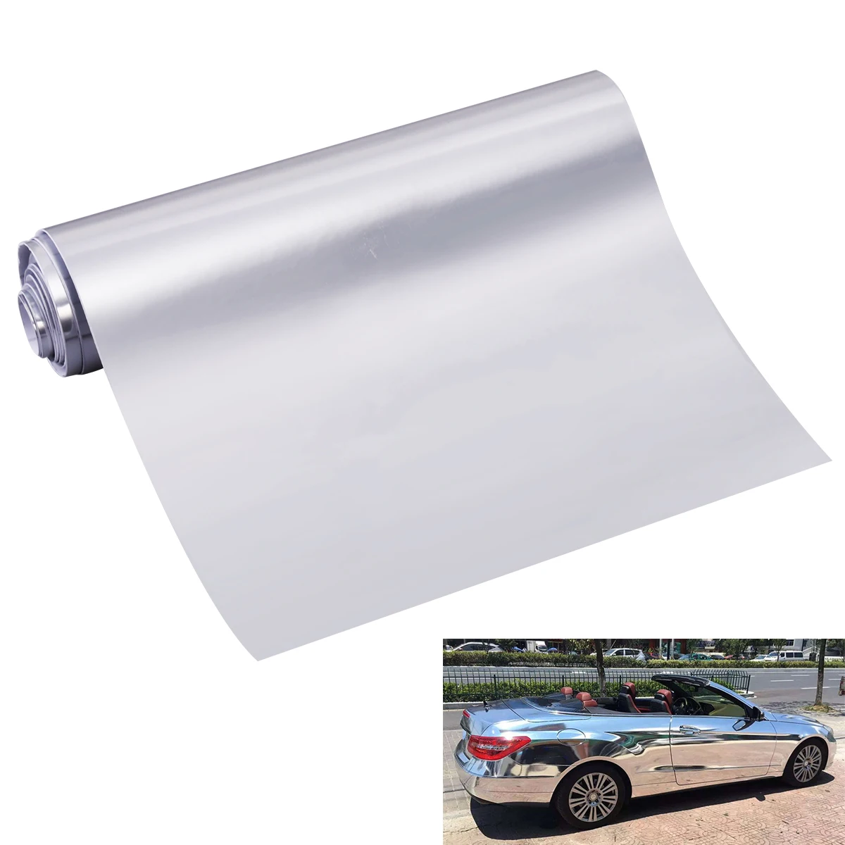 

60Inch Sticker Electroplating Reflective Vinyl Film Waterproof Self Adhesive Cuttable No Residue For Motorcycle