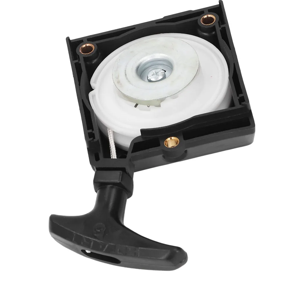 Black Recoil Pull Starter Wheel Core Plastic Pull Starter Assembly Thick Housing Aluminum Gasket for TH43 TH43D TH48
