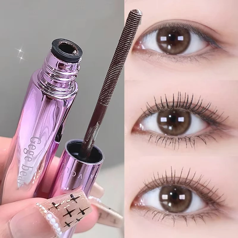 Mascara per ciglia in fibra di seta con testina in metallo Estensioni per ciglia arricciate a lunga durata Strumento per trucco occhi allungante ad asciugatura rapida 4D