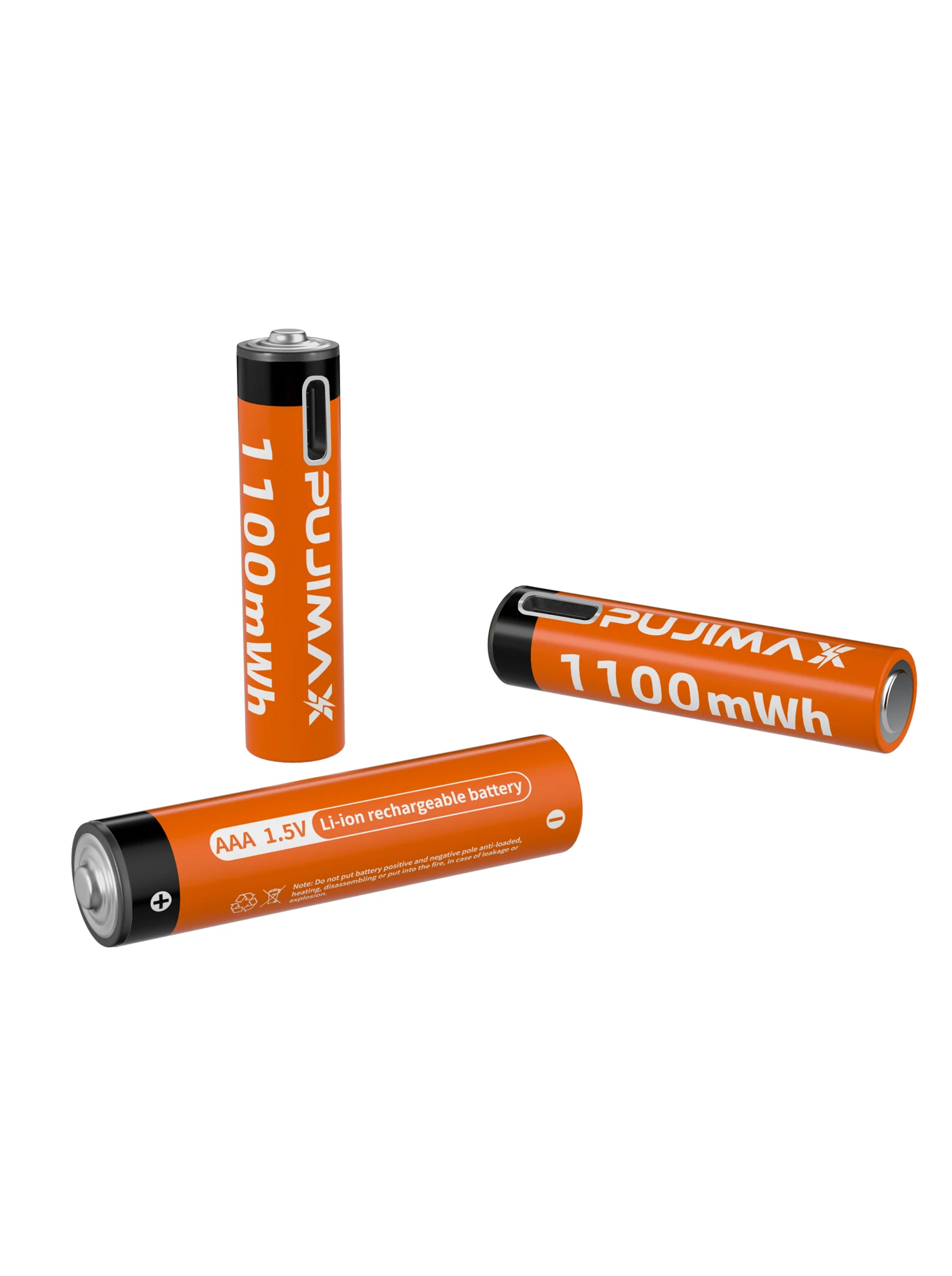 PUJIMAX AAA 1100mWh 1.5V Rechargeable Battery - Lithium-Ion, Multiple Quantity Options, Stable Voltage, Included Charging Cable, Suitable for Remote Controls, Keyboards, Wireless Mice, Drones, Alarm Clocks, Doorbells, Charging via Type-C Data Cable.