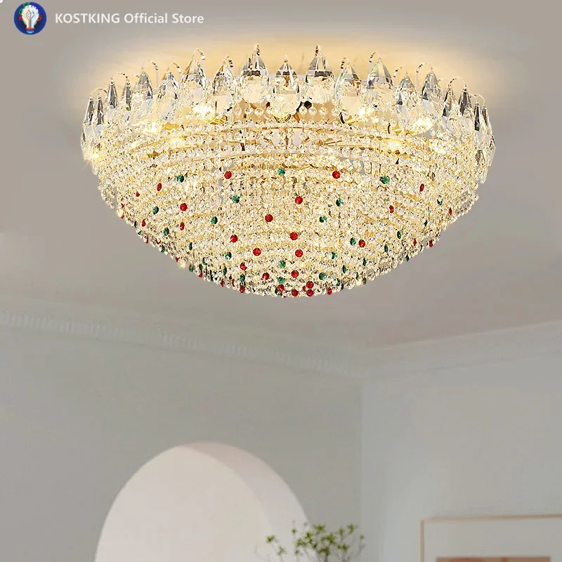 2026 الفرنسية كريستال الثريا الحديثة الراقية تركيبات إضاءة غرفة المعيشة كريمي نمط غرفة نوم رئيسية أضواء غرفة الطعام #5