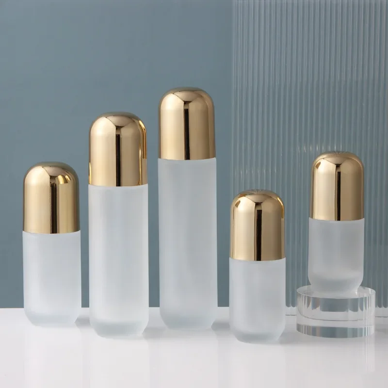 High-end Frosted Glass Cosmetic Bottle Face Cream Jar Spray / Lotion Bottle Skin Care Cosmetic Container Set Bottle