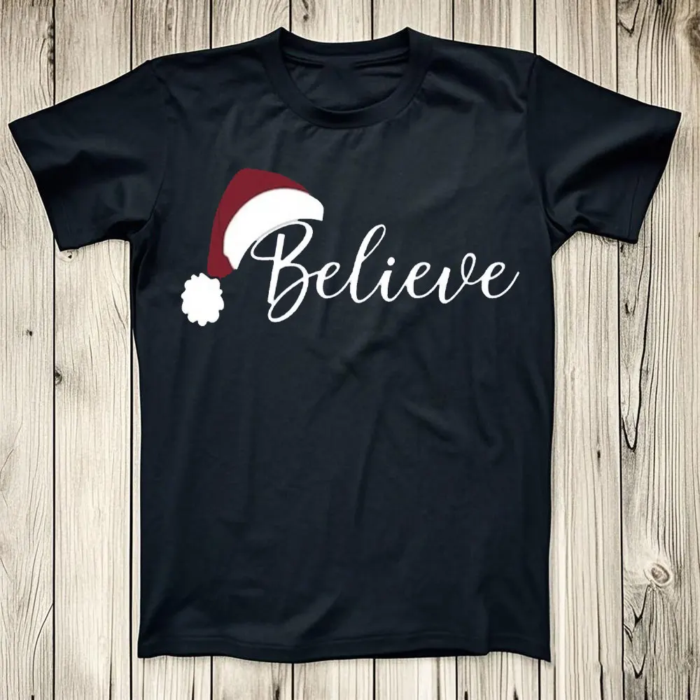 

Believe Christmas T-Shirt Family Holiday Party Summer Fashion Tees Sweatshirt Unisex Tops Aesthetic Clothes Women Clothing