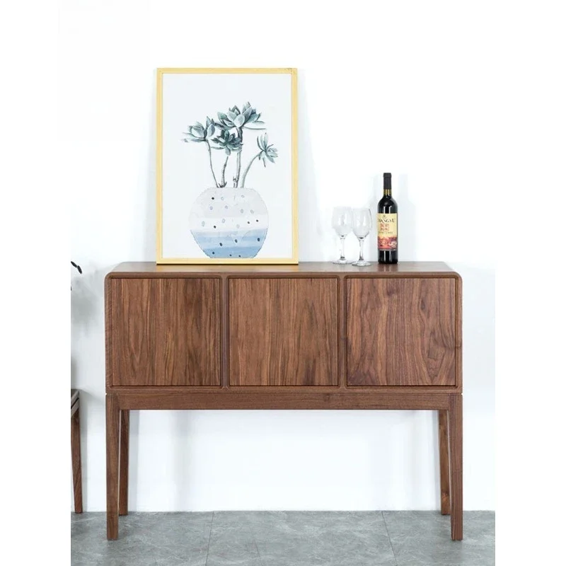 Furniture North American black walnut porch cabinet, solid wood room cabinet, living room door partition rack