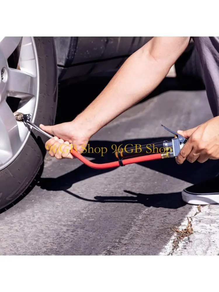 

96GB Tire Inflator with Pressure Gauge, Hose 1/4NPT Offset Double Head Chuck