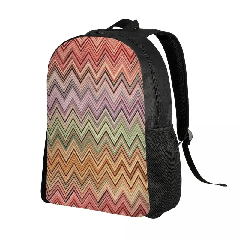 Mochila moderna geométrica zigzag para ordenador portátil para hombres y mujeres, bolsa de libros informal para estudiantes universitarios, bolsas de arte bohemio