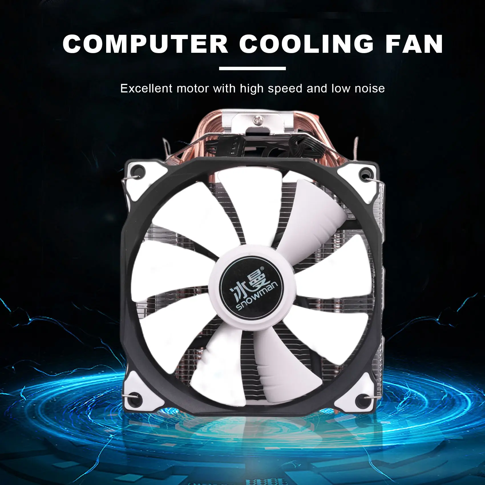 SNOWMAN 4PIN CPU cooler 6 heatpipe Single fan cooling 12cm fan LGA775 1151 115x 1366 support Intel AMD