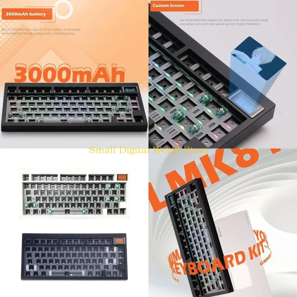 

77UB GMK81 Customizable DIY Mechanical Keyboard 3Modes BT5/2.4G/UsbC Hot swappable Switches Backlights