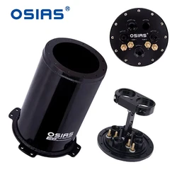 OSIAS New Aluminum 2.6L/2.8L 8AN Fuel Surge Tank For Single or Twin 39mm-40mm Intank Pumps