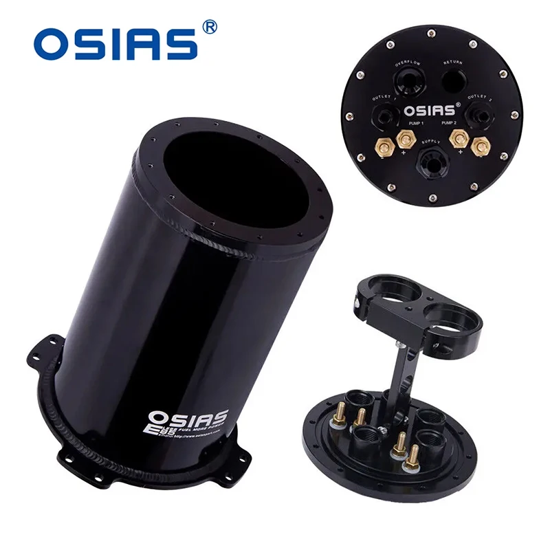 OSIAS Nowy aluminiowy zbiornik paliwa 2,6 l/2,8 l 8AN do pojedynczych lub podwójnych pomp zbiornikowych 39 mm-40 mm