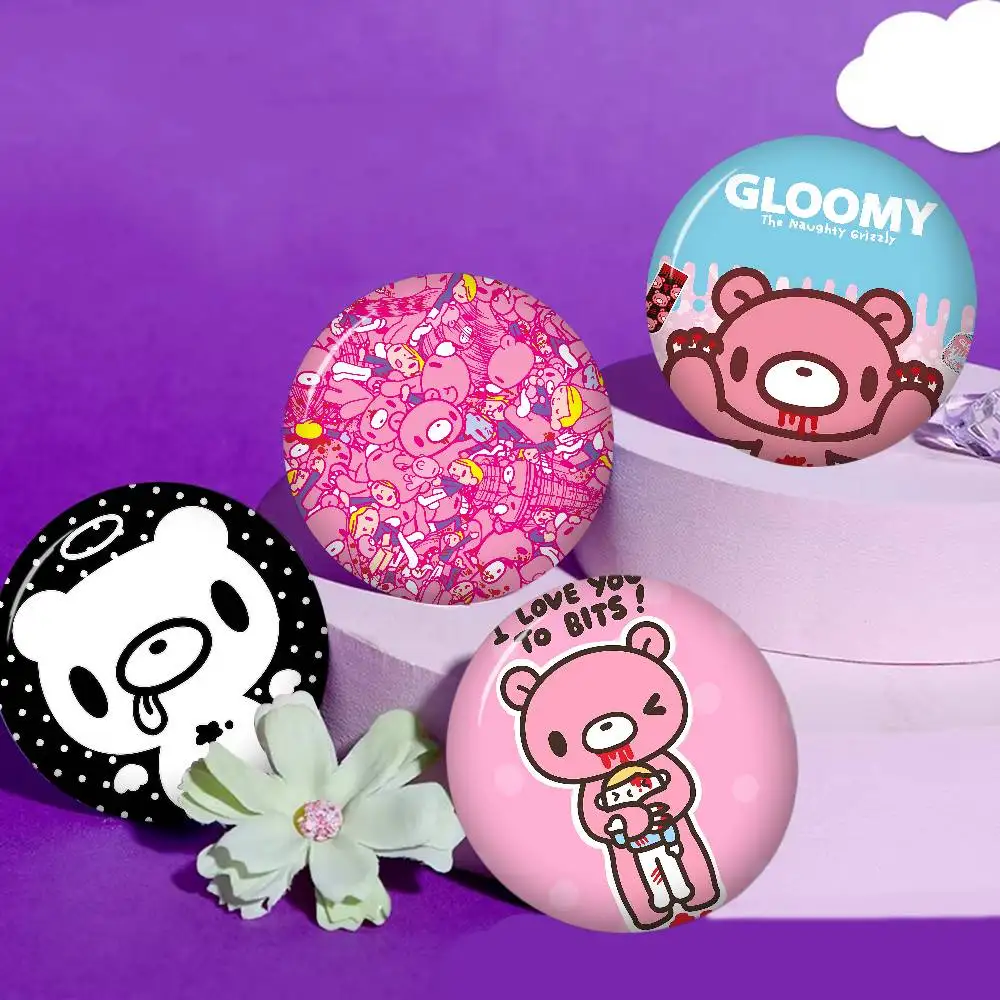 Cartoon G-gloomy Bear Tinplate Pin Button Custom Anime Role Old-school Brooch Cartoon Collar Badge Jewelry Gift Fans