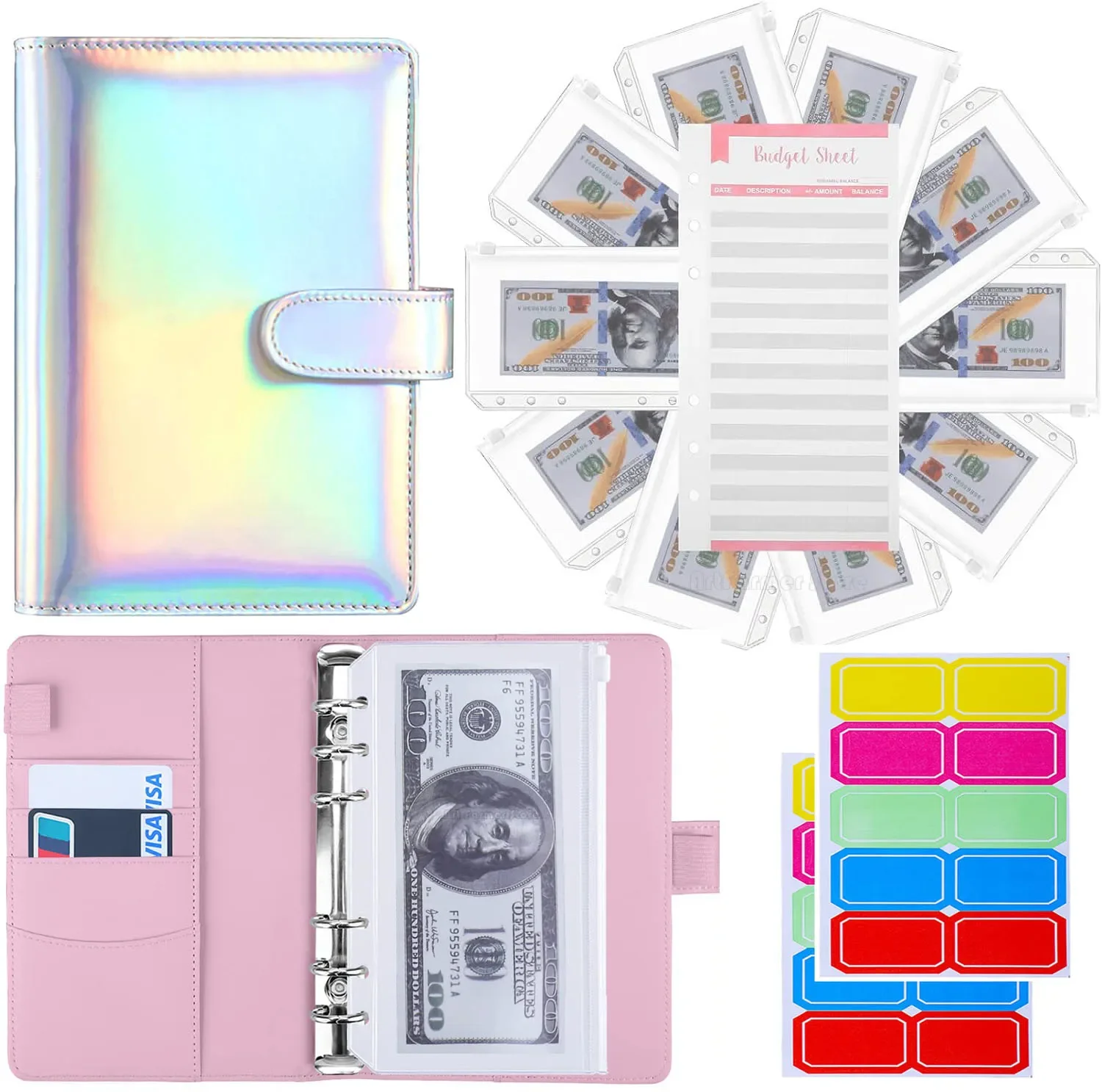 notebook laser com binder bolso e etiqueta ring binder capa plano pessoal dinheiro orcamento planejamento livro a6 01