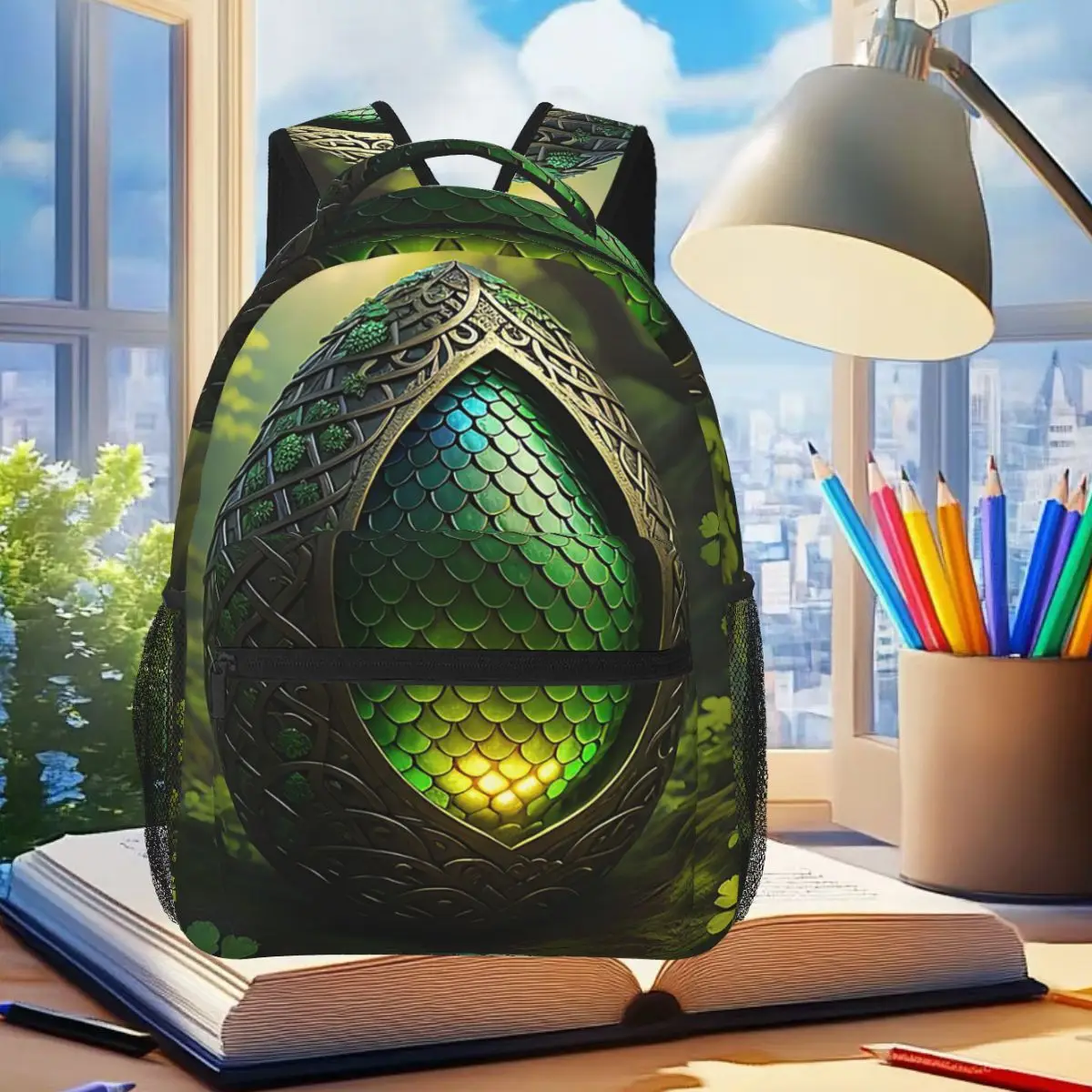 

Dragon's Egg Student Backpack School Bag Hiking Travel Daypack for Boys Girls Fashion Bookbag Shoulder Bags