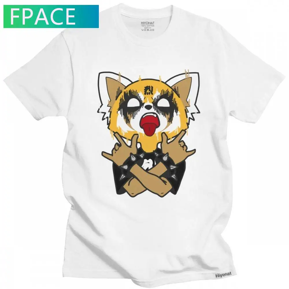 Death Metal Aggretsuko Aggressive Retsuko T Shirts Men Soft Cotton Japan Anime Manga Tee Tops Short-Sleeve Novelty Tshirt Gift