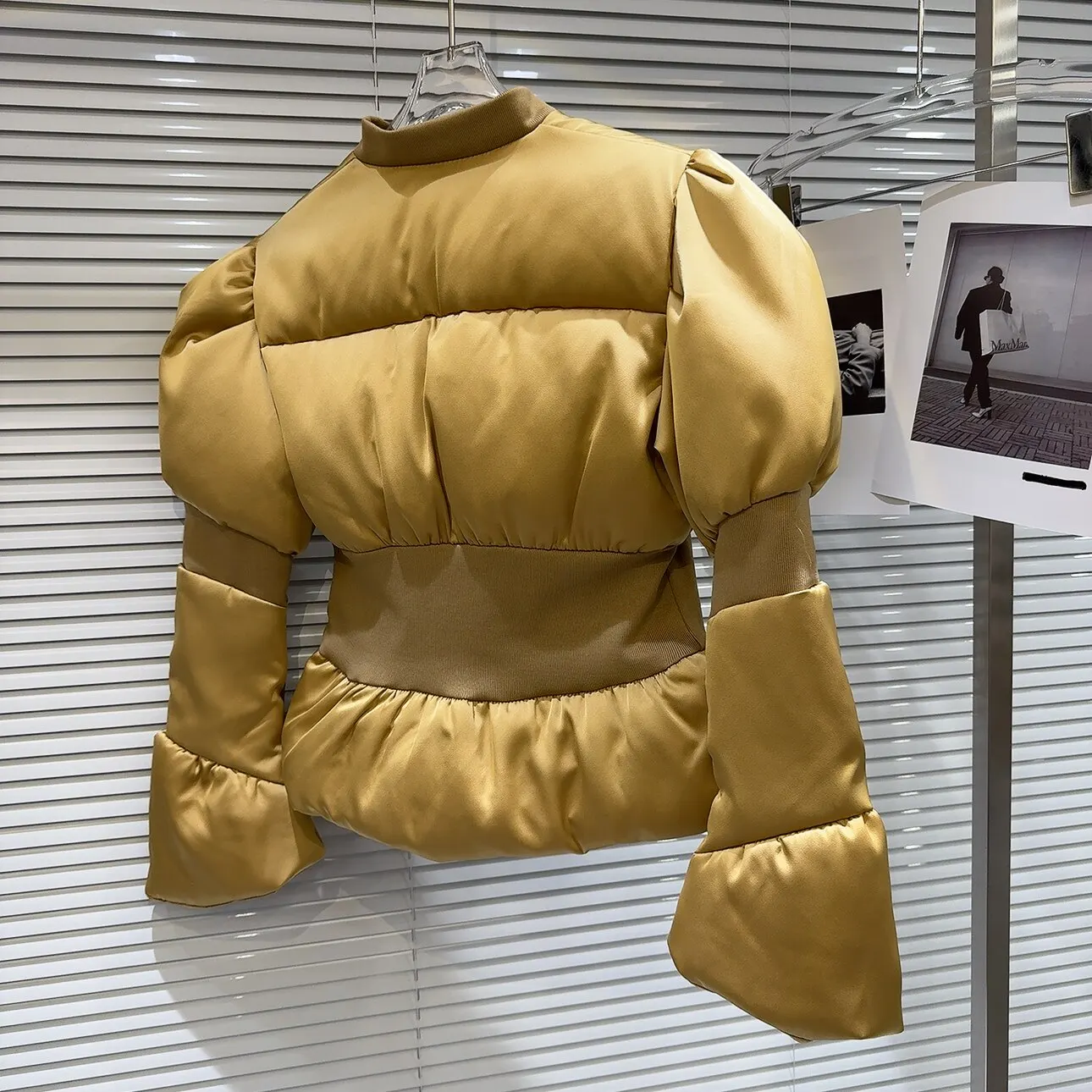 DEAT 2026 Winter New Items Fashion Women's Thread Waist Design Warm Jacket Casual Solid Color Zipper Cotton Padded Coat 11A01161