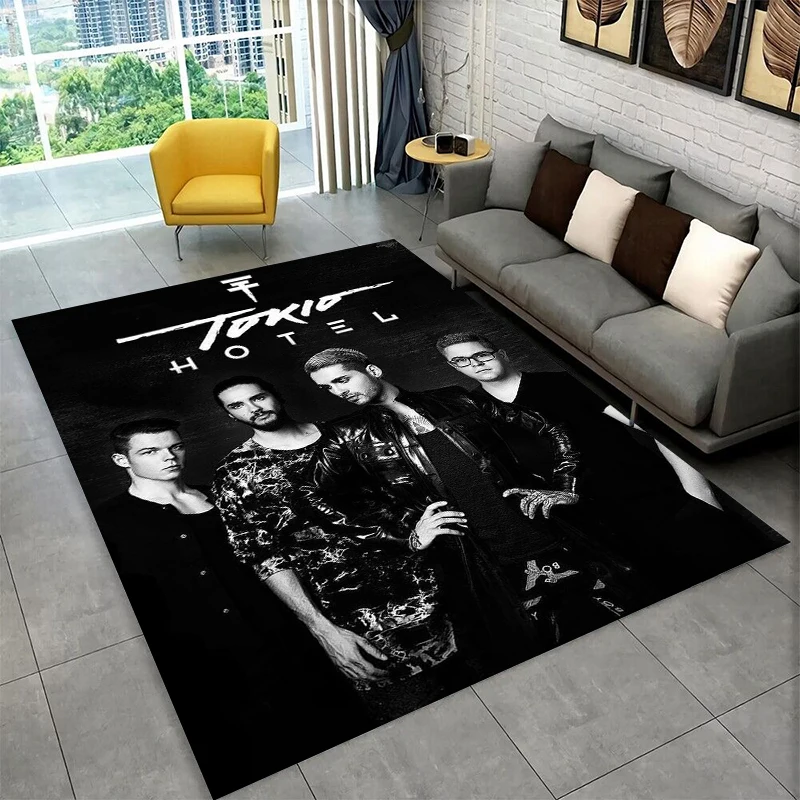 Rock Band Tokio Hotel Bill Kaulitz Carpet Rug for Bedroom Living Room Sofa Playroom Doormat Home Decor,Kid Area Rug Non-slip