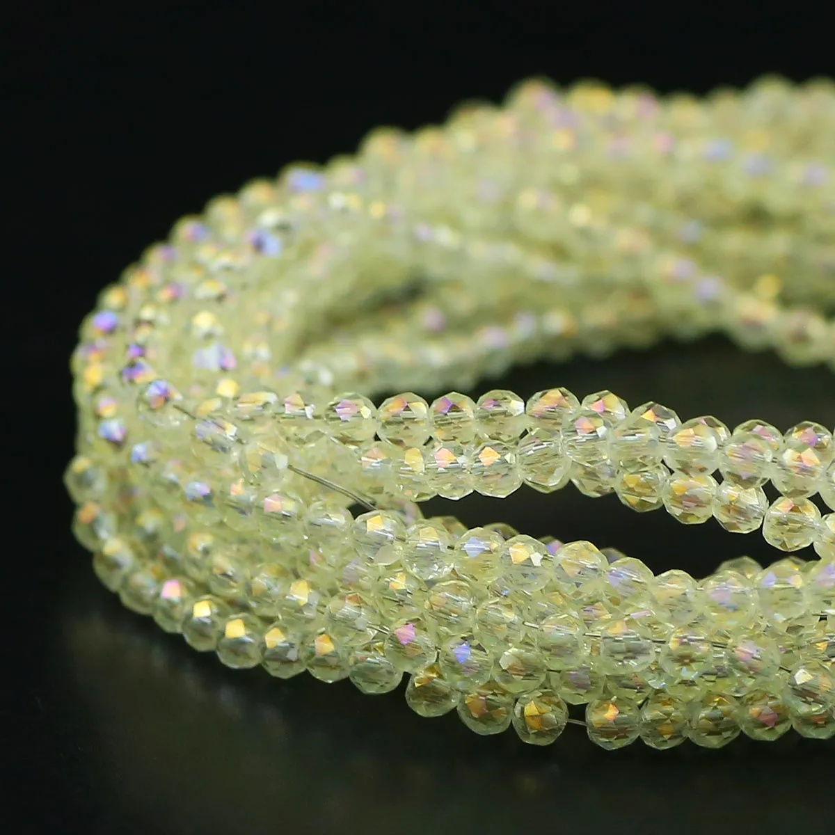 Hellgelbe facettierte Kristallperlen, flache runde Abstandshalter-Glasperlen, 150/300/600 Stück, 2,5 mm, für Schmuckherstellung, DIY-Armbänder, Halsketten