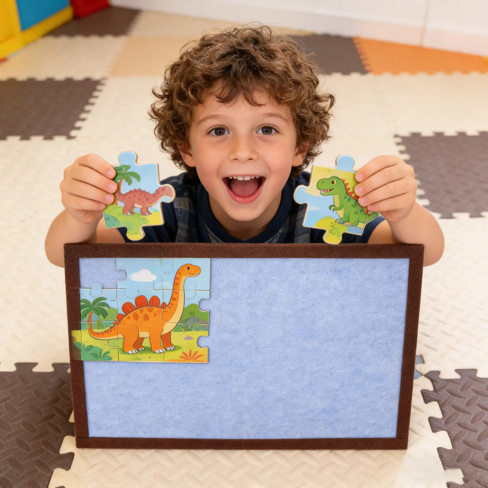 

Фетровый коврик-пазл с нескользящим покрытием, складной, с толстым фетровым краем, лоток для хранения пазлов, для дома, класса, DIY-проектов, художественных работ, для детей