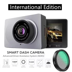 Xiaomi YI-Caméra de tableau de bord intelligente pour voiture, écran Full HD 2.7 P, ADAS 1080, vision nocturne, version anglaise et internationale
