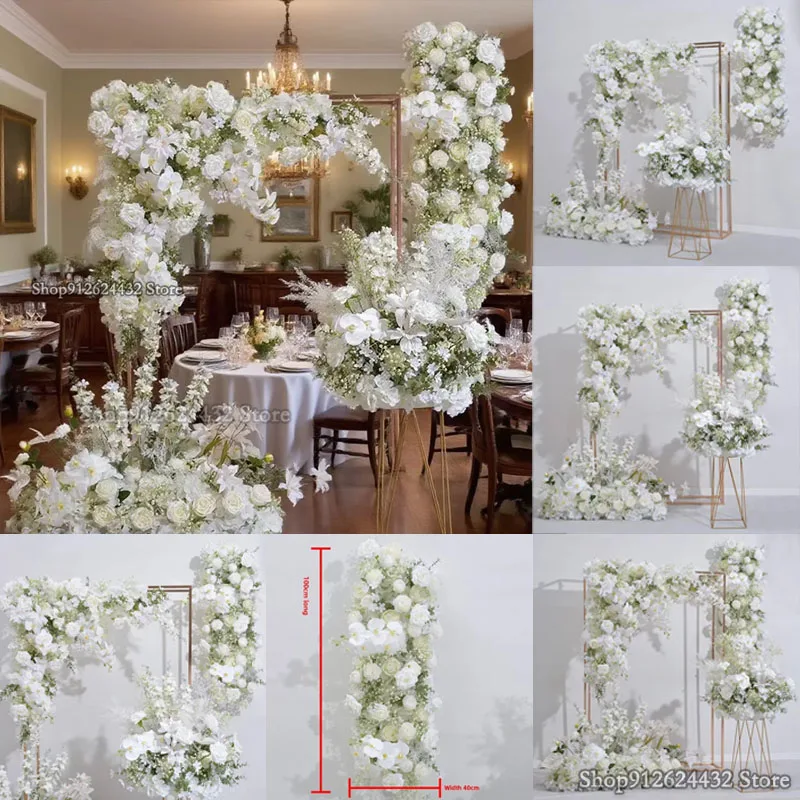 

Giant Flower Rose Hydrangea Baby's Breath Garland for Wedding Backdrop and Hanging Arrangements Table Decor