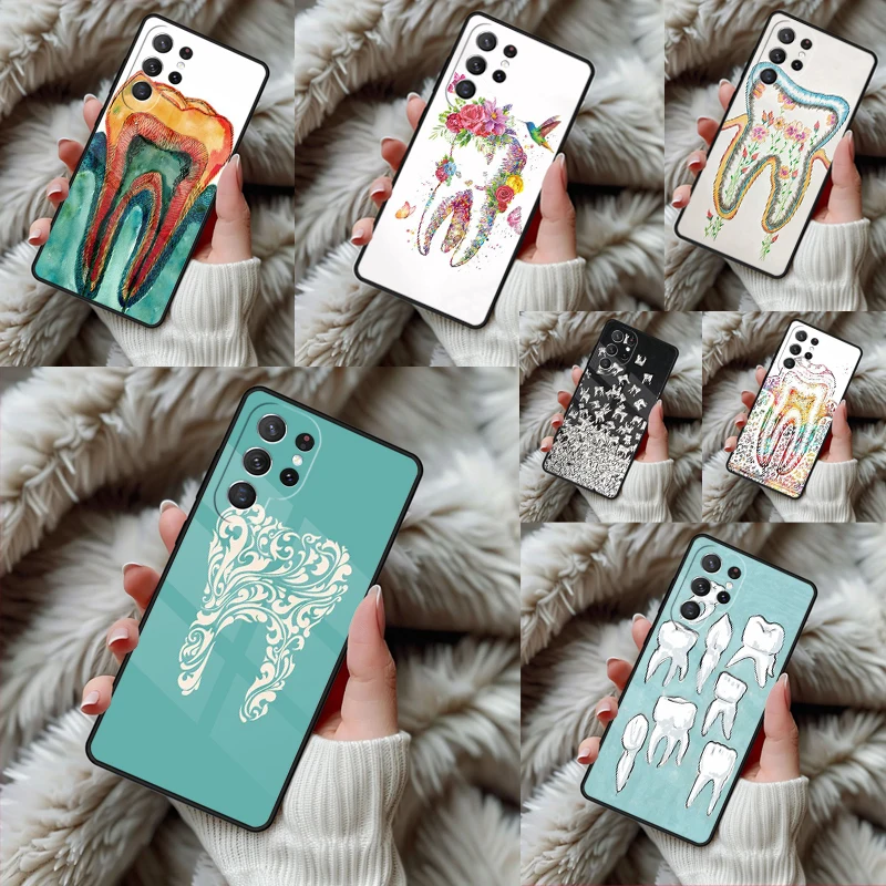 Dentist Dental Tooth Phone Case For Samsung Galaxy S24 S25 S26 Ultra S22 S23 Plus S21 S20 FE Note10 TPU Cover
