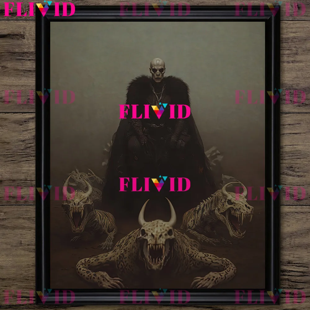 ملكة الأسود ماجيك باقان الساحرة الرسم على لوحات القماش الجدارية ، جماليات السحر ، صورة الرعب ملصق فني وطباعة ديكور المنزل