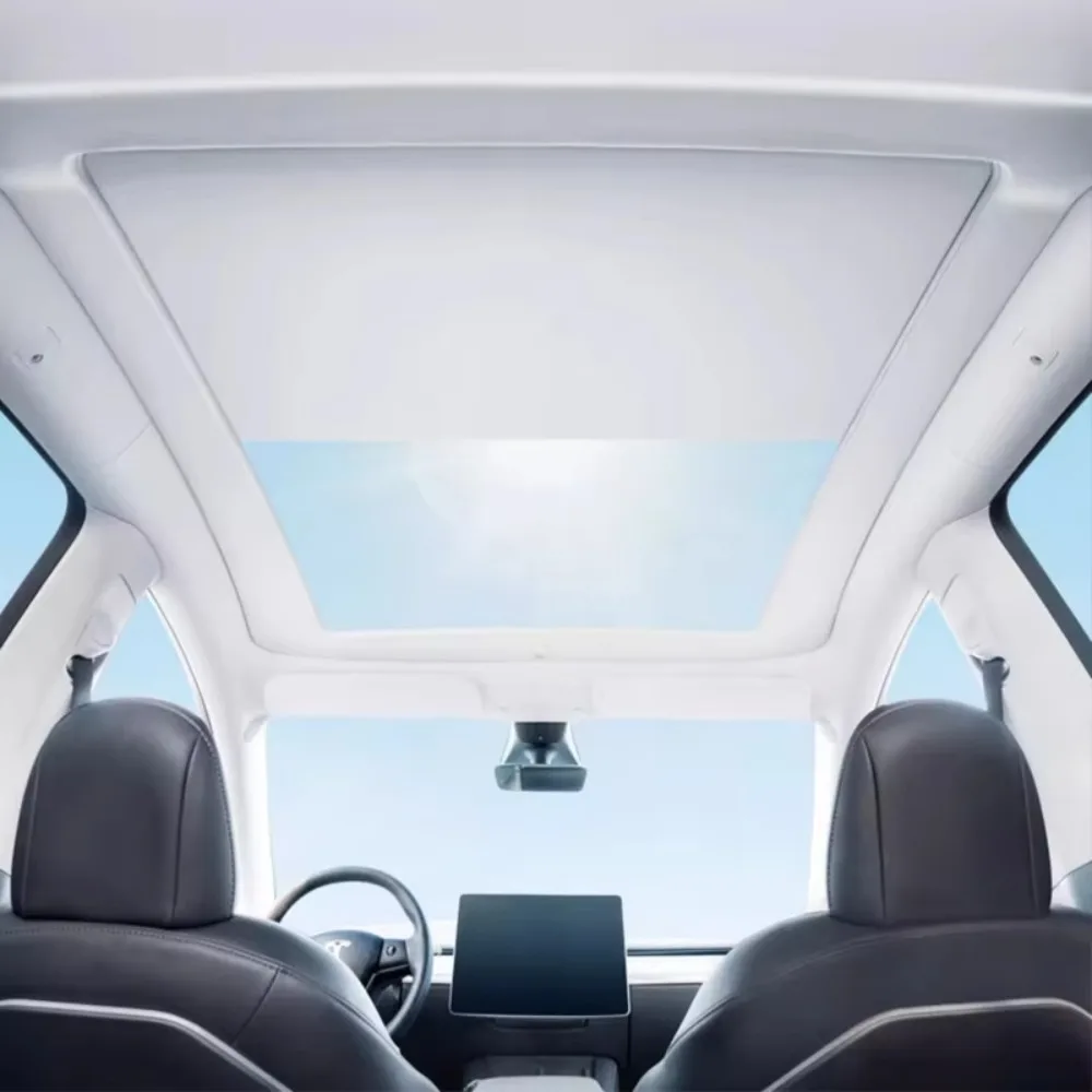 

Электрическая солнцезащитная шторка для Tesla Model Y/YL с улучшенной атмосферной подсветкой, тканевая, с голосовым управлением, аксессуар для автомобиля