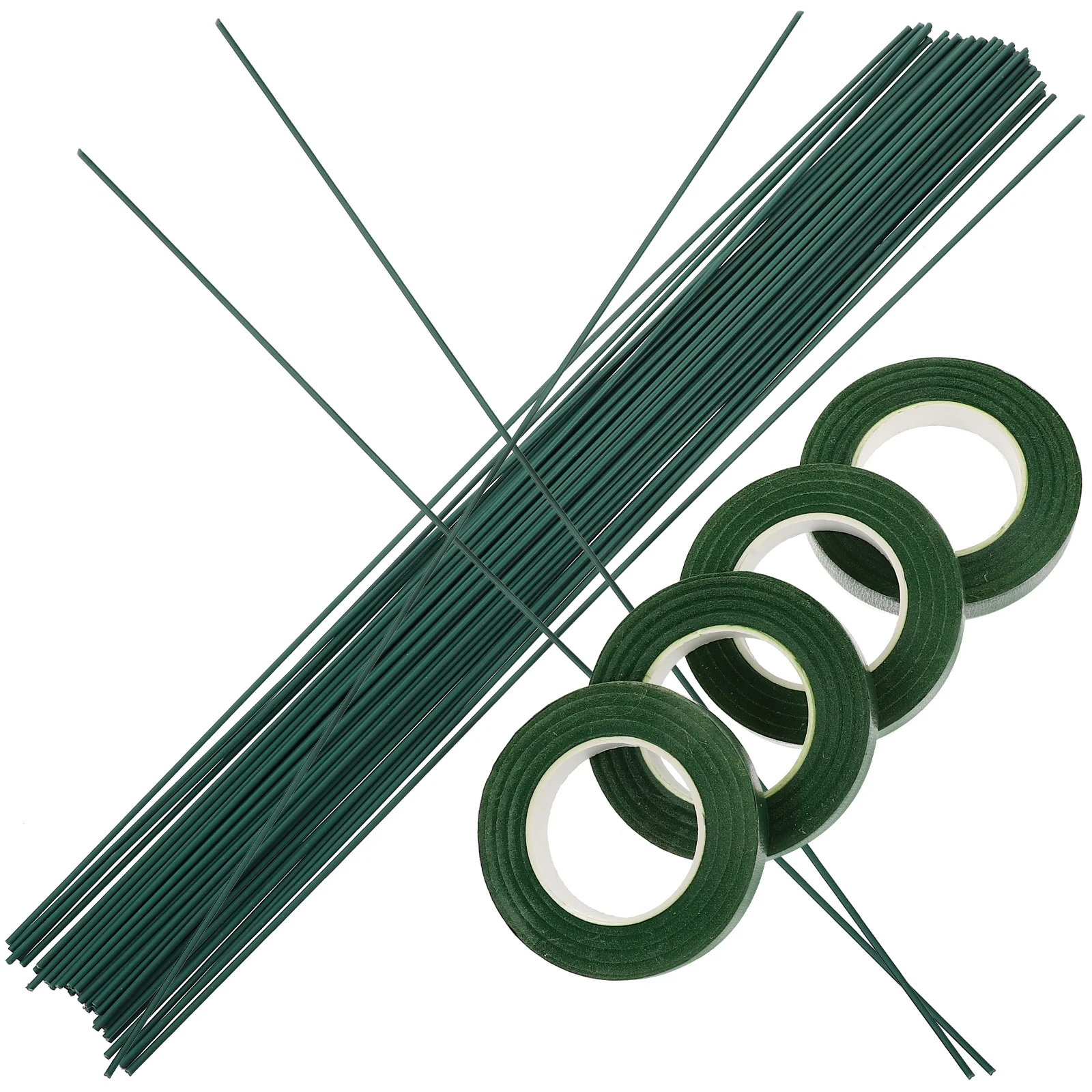 

Floral Arrangement Kit Artificial Stems Metal Wire Flexible DIY Garland Bouquet Tape Wedding Decor Green Flower Rod Set